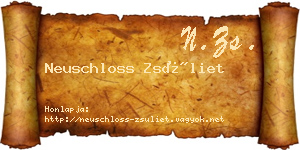 Neuschloss Zsüliet névjegykártya